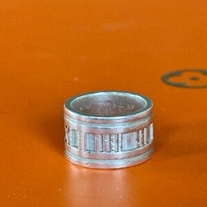 Tiffany & Co. Vintage Atlas Wide Silver Ring Size 6 Sterling Silver 925